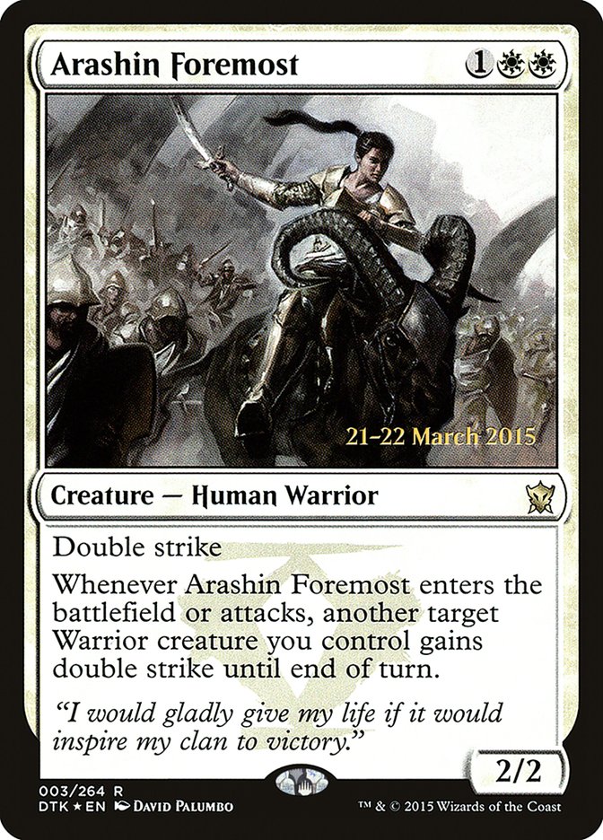 Arashin Foremost [Dragons of Tarkir Prerelease Promos] | Good Games Cannington
