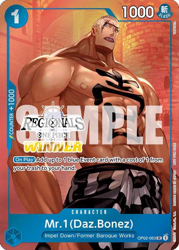 Mr.1 (Daz.Bonez) (Online Regional 2024 Vol. 3) [Winner] [One Piece Promotion Cards] | Good Games Cannington