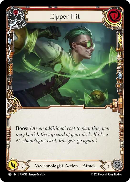 Zipper Hit (Red) [AIO013] (Armory Deck: Dash) | Good Games Cannington