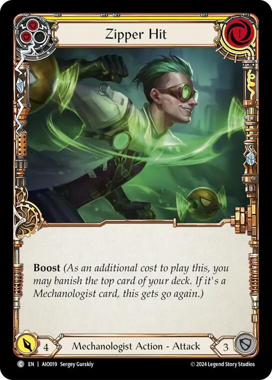 Zipper Hit (Yellow) [AIO019] (Armory Deck: Dash) | Good Games Cannington