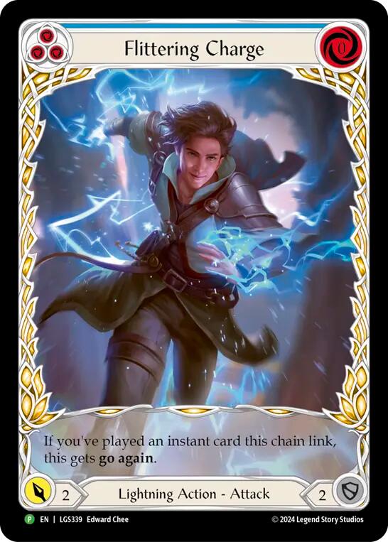 Flittering Charge (Blue) (Extended Art) [LGS339] (Promo)  Rainbow Foil | Good Games Cannington