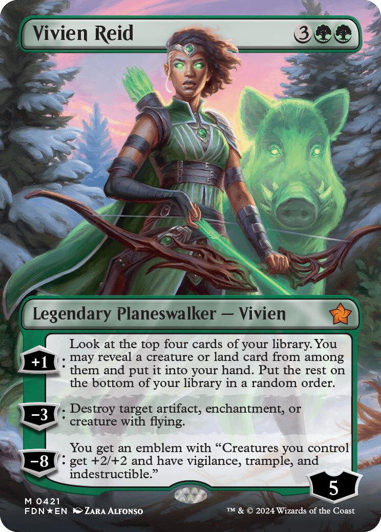 Vivien Reid (Borderless) (Mana Foil) [Foundations] | Good Games Cannington