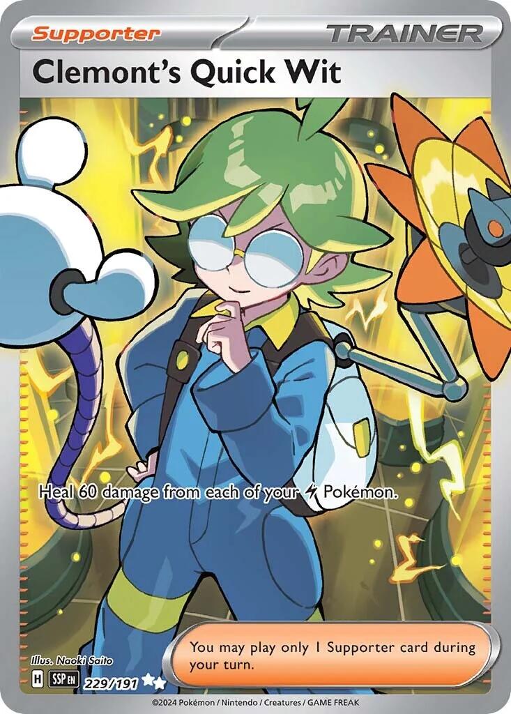 Clemont's Quick Wit (229/191) [Scarlet & Violet: Surging Sparks] | Good Games Cannington