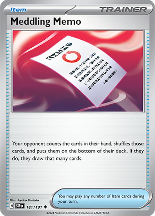 Meddling Memo (181/191) [Scarlet & Violet: Surging Sparks] | Good Games Cannington