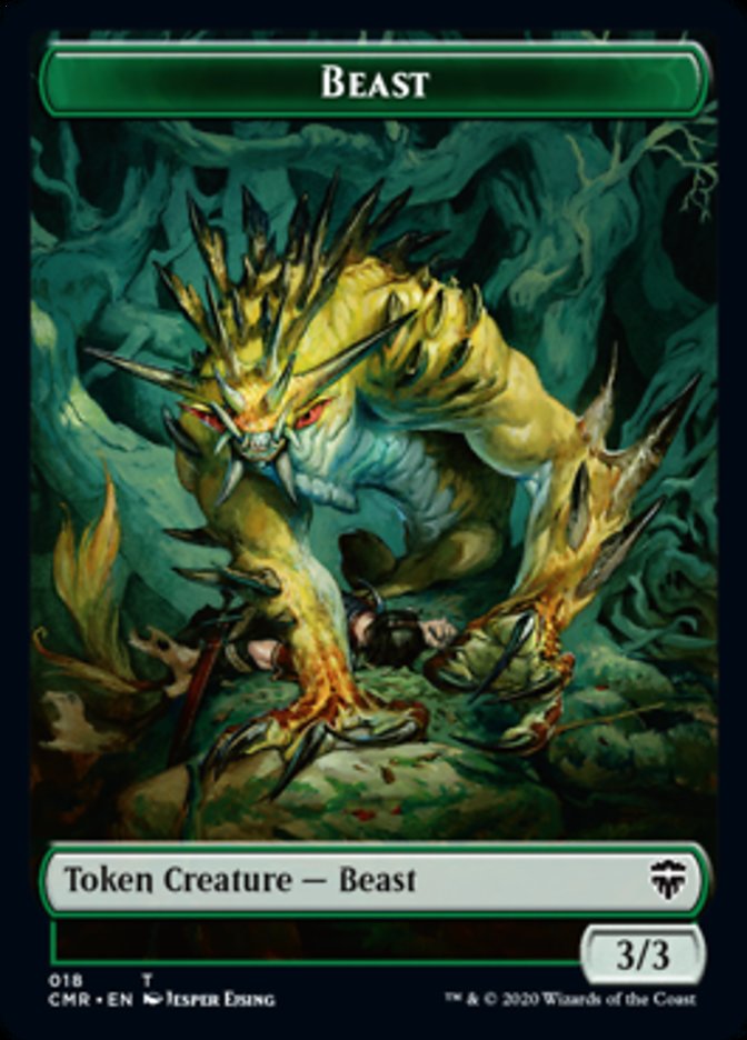 Beast (18) // Beast (19) Double-Sided Token [Commander Legends Tokens] | Good Games Cannington