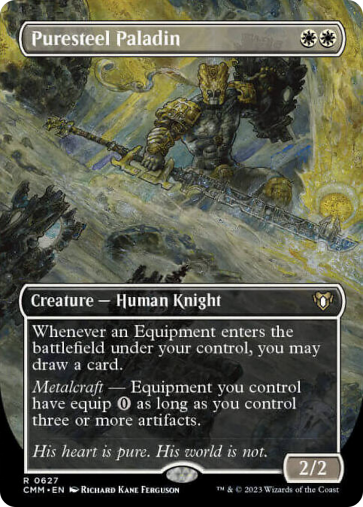 Puresteel Paladin (Borderless Alternate Art) [Commander Masters] | Good Games Cannington