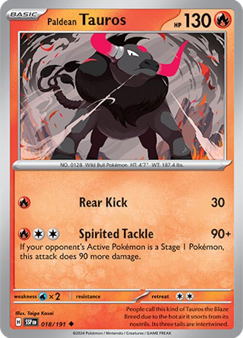 Paldean Tauros (018/191) [Scarlet & Violet: Surging Sparks] | Good Games Cannington