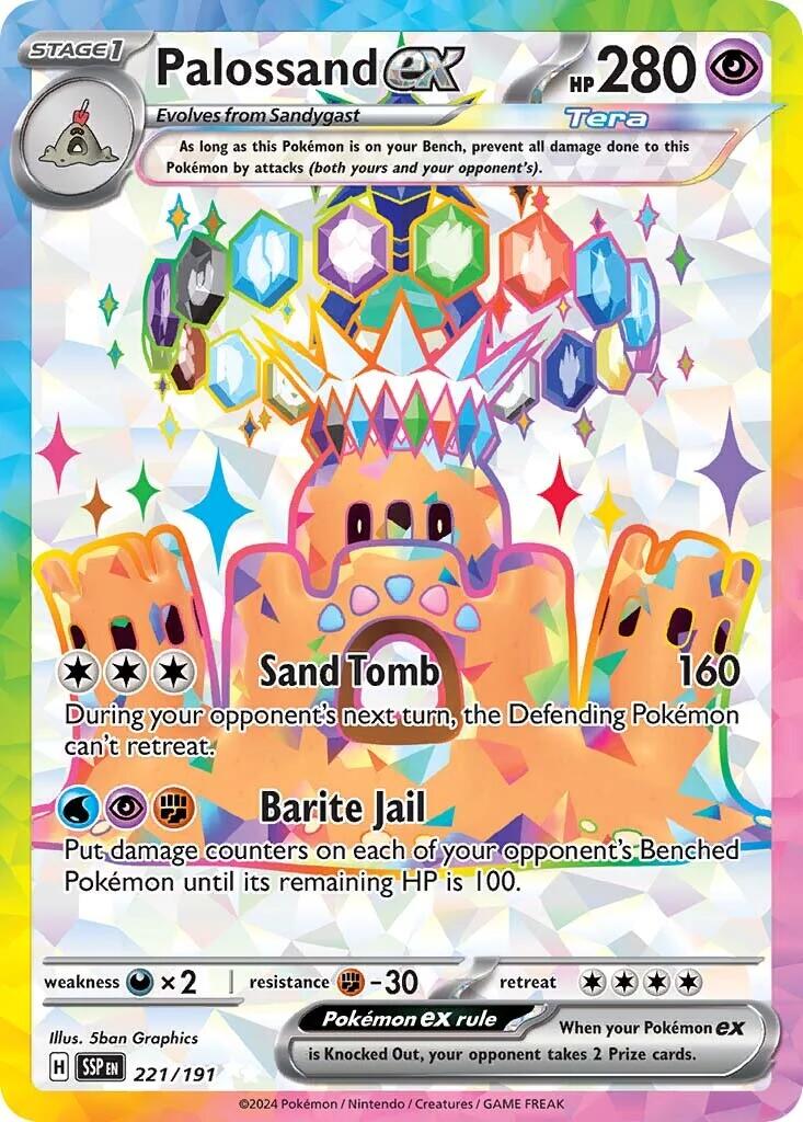 Palossand ex (221/191) [Scarlet & Violet: Surging Sparks] | Good Games Cannington