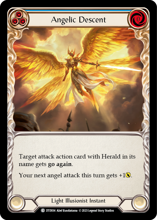 Angelic Descent (Blue) [DTD034] (Dusk Till Dawn)  Rainbow Foil | Good Games Cannington