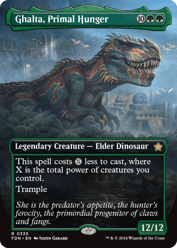 Ghalta, Primal Hunger (Borderless) [Foundations] | Good Games Cannington