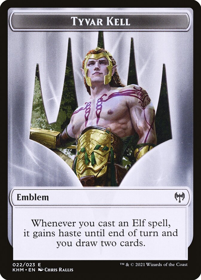 Treasure // Tyvar Kell Emblem Double-Sided Token [Kaldheim Tokens] | Good Games Cannington