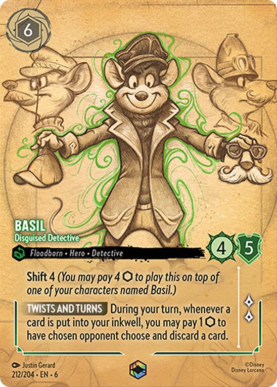 Basil - Disguised Detective (Enchanted) (212/204) [Azurite Sea] | Good Games Cannington