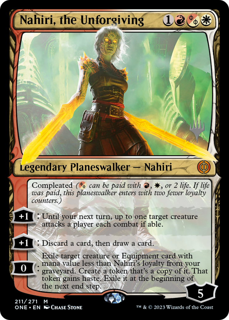 Nahiri, the Unforgiving (Promo Pack) [Phyrexia: All Will Be One Promos] | Good Games Cannington