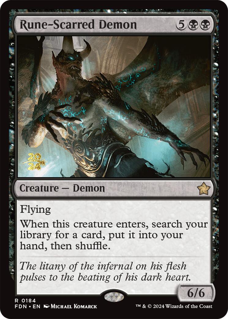 Rune-Scarred Demon [Foundations Prerelease Promos] | Good Games Cannington