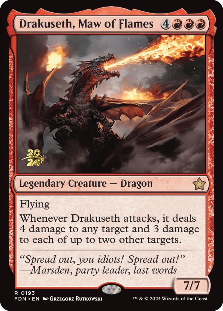 Drakuseth, Maw of Flames [Foundations Prerelease Promos] | Good Games Cannington
