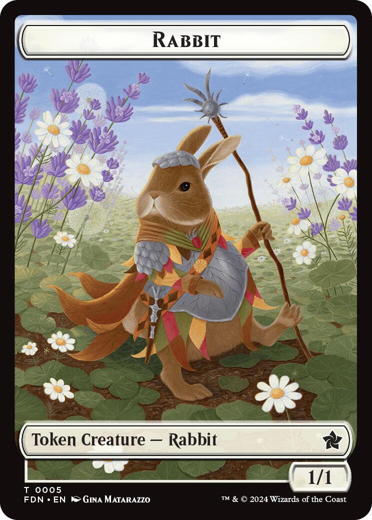Rabbit // Soldier Double-Sided Token [Foundations Tokens] | Good Games Cannington