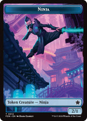 Emblem - Kaito, Cunning Infiltrator // Ninja Doubled-Sided Token [Foundations Tokens] | Good Games Cannington