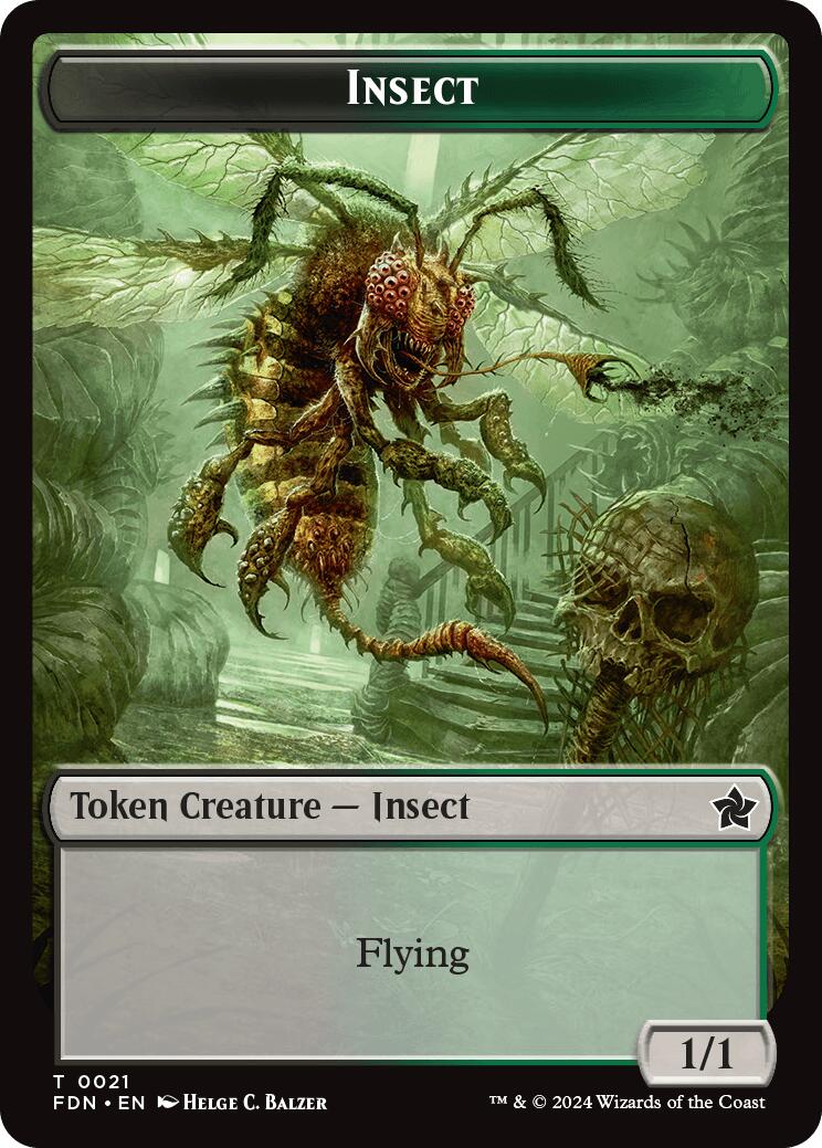 Goblin // Insect Doubled-Sided Token [Foundations Tokens] | Good Games Cannington