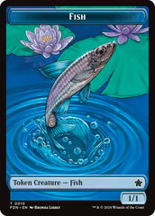 Faerie // Fish Doubled-Sided Token [Foundations Tokens] | Good Games Cannington