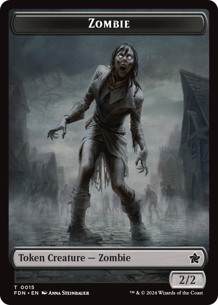 Goblin // Zombie Doubled-Sided Token [Foundations Tokens] | Good Games Cannington