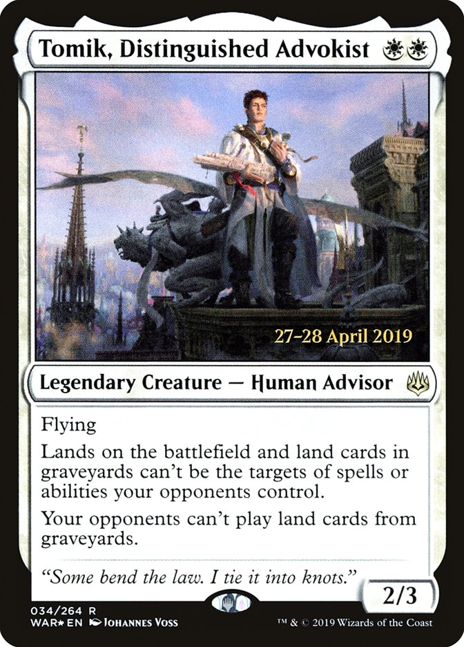 Tomik, Distinguished Advokist [War of the Spark Prerelease Promos] | Good Games Cannington
