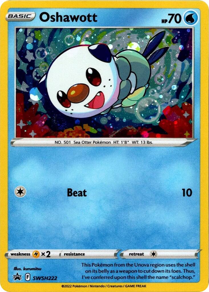 Oshawott (SWSH222) (Cosmo Holo) [Sword & Shield: Black Star Promos] | Good Games Cannington