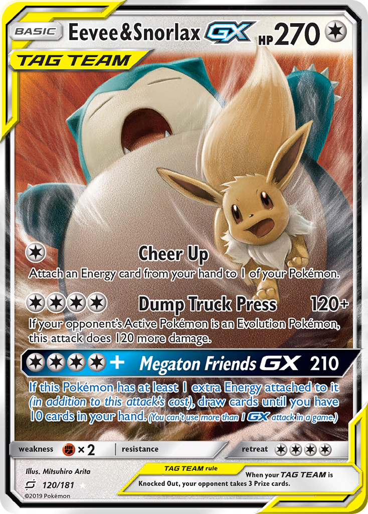 Eevee & Snorlax GX (120/181) [Sun & Moon: Team Up] | Good Games Cannington