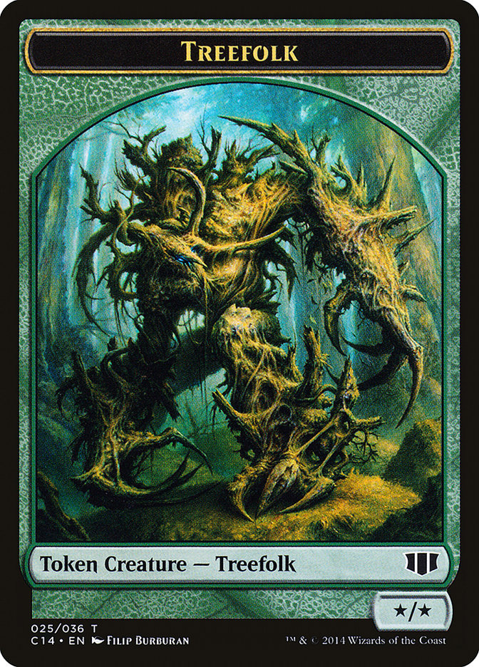 Treefolk // Wolf Double-Sided Token [Commander 2014 Tokens] | Good Games Cannington