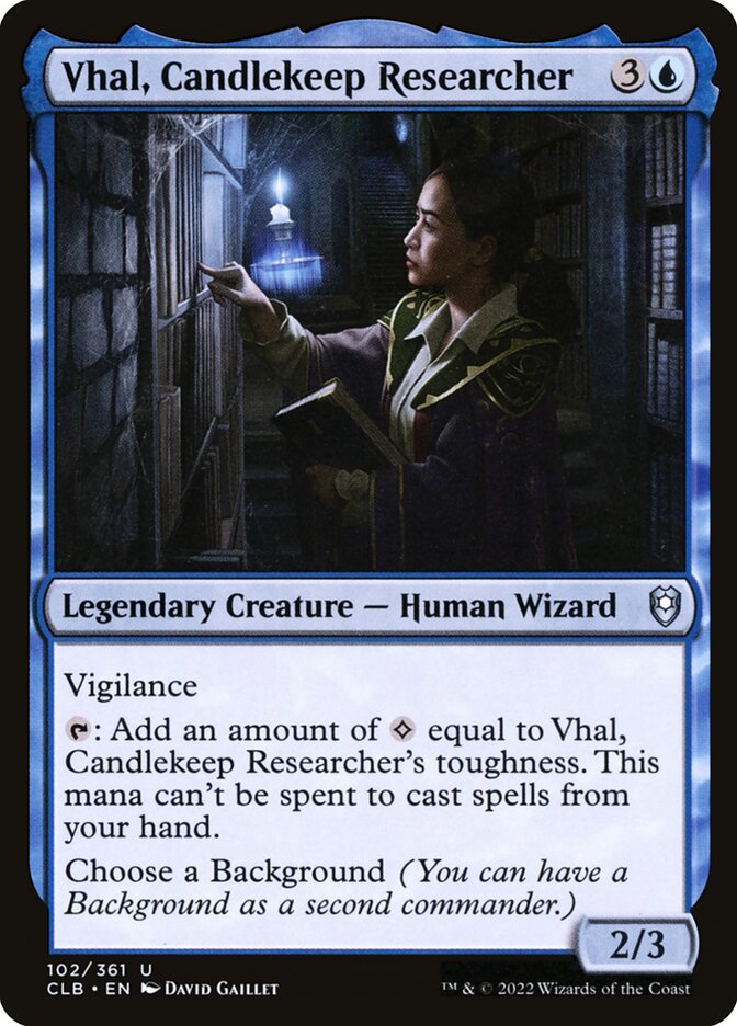 Vhal, Candlekeep Researcher 102 (Commander Legends: Battle for Baldur's Gate)  | Good Games Cannington