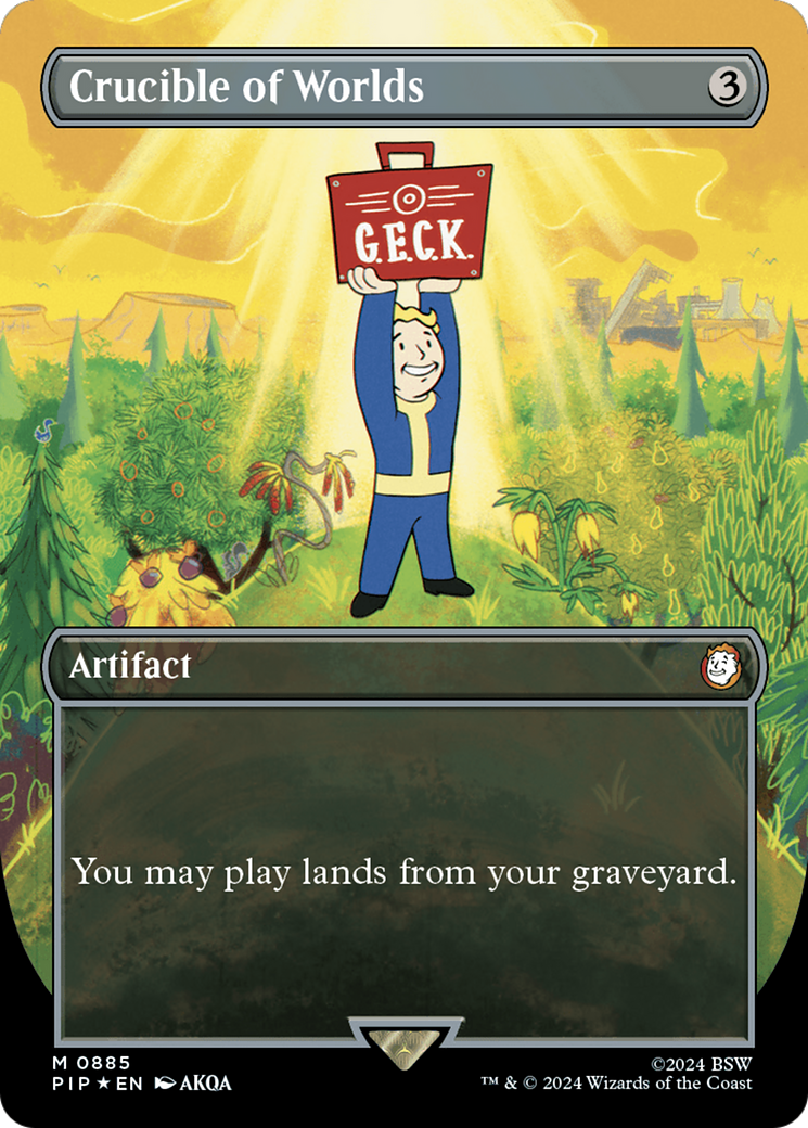 Crucible of Worlds (Borderless) (Surge Foil) [Fallout] | Good Games Cannington