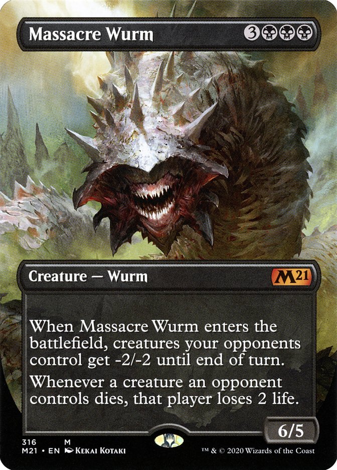 Massacre Wurm (Borderless Alternate Art) [Core Set 2021] | Good Games Cannington
