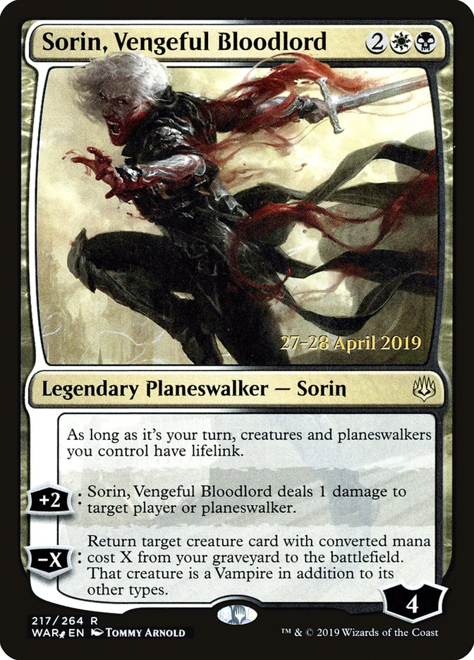 Sorin, Vengeful Bloodlord [War of the Spark Prerelease Promos] | Good Games Cannington