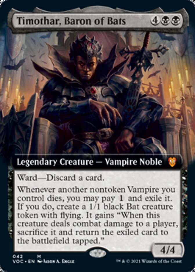 Timothar, Baron of Bats (Extended Art) [Innistrad: Crimson Vow Commander] | Good Games Cannington
