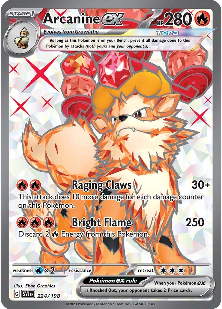 Arcanine ex (224/198) [Scarlet & Violet: Base Set] | Good Games Cannington