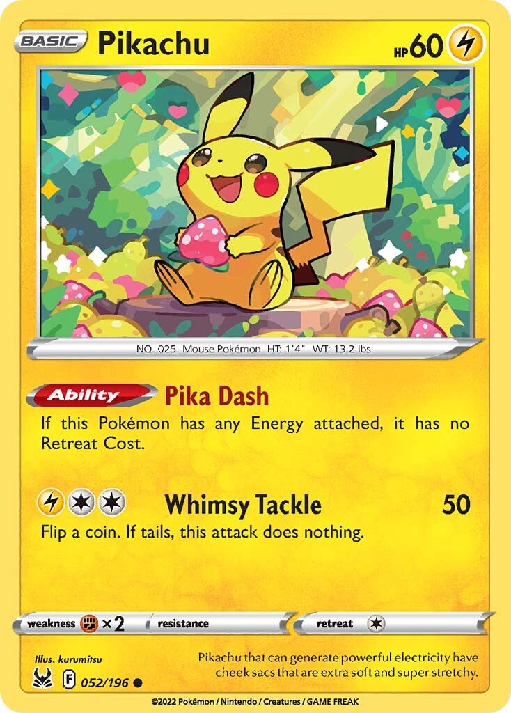 Pikachu (052/196) [Sword & Shield: Lost Origin] | Good Games Cannington