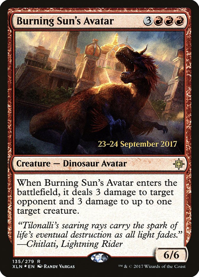 Burning Sun's Avatar [Ixalan Prerelease Promos] | Good Games Cannington