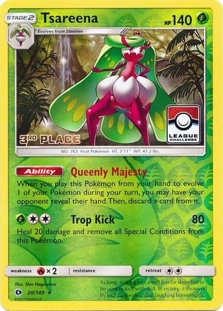 Tsareena (20/149) (League 3rd Place) [Sun & Moon: Base Set] | Good Games Cannington