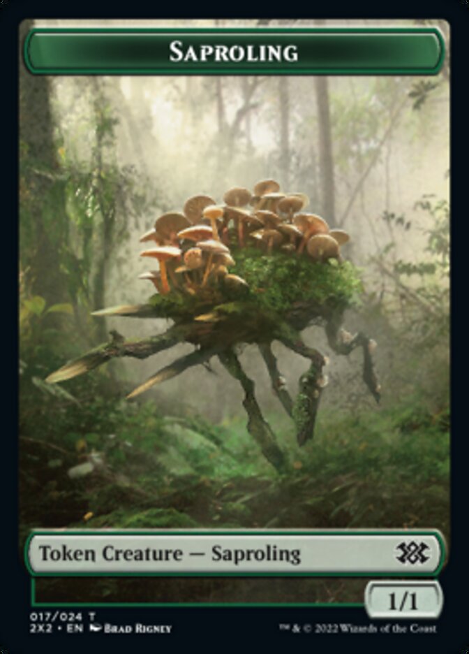 Saproling // Monk Double-Sided Token [Double Masters 2022 Tokens] | Good Games Cannington