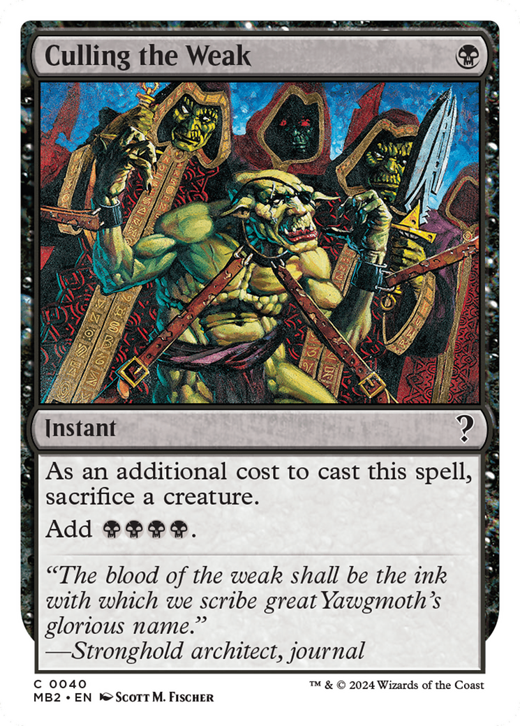 Culling the Weak (White Border) [Mystery Booster 2] | Good Games Cannington