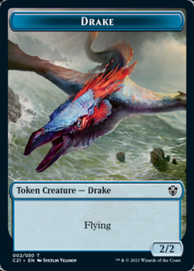Drake // Elemental (002) Double-Sided Token [Commander 2021 Tokens] | Good Games Cannington