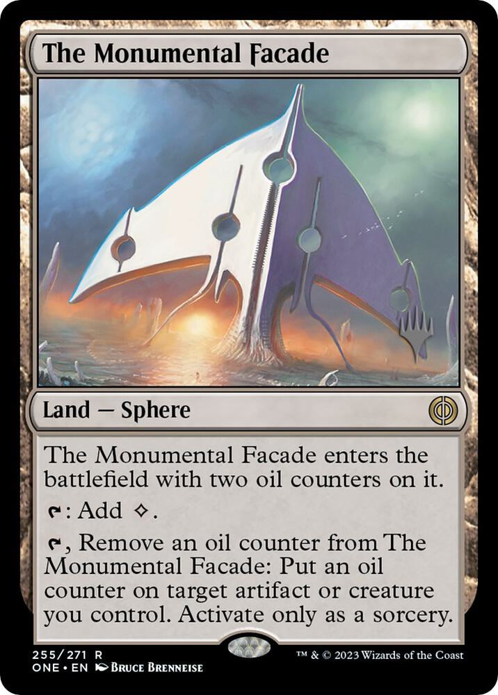 The Monumental Facade 255 (Promo Pack: Phyrexia: All Will Be One)  - Foil | Good Games Cannington