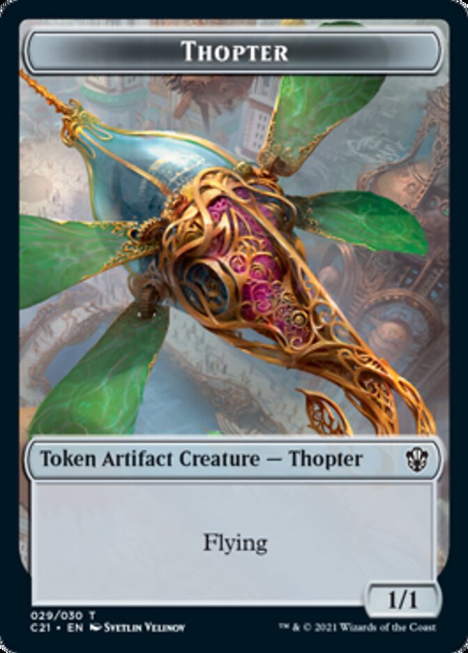 Golem (026) // Thopter Double-Sided Token [Commander 2021 Tokens] | Good Games Cannington