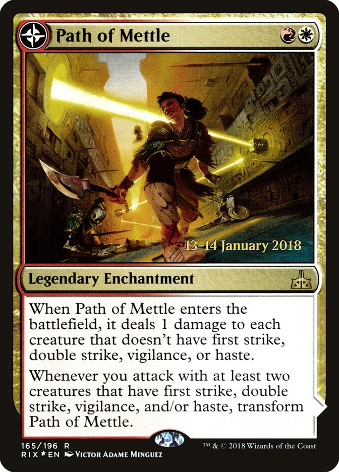 Path of Mettle // Metzali, Tower of Triumph [Rivals of Ixalan Prerelease Promos] | Good Games Cannington