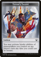 First Mate Ragavan // Teferi's Talent Emblem Double-Sided Token [March of the Machine Commander Tokens] | Good Games Cannington