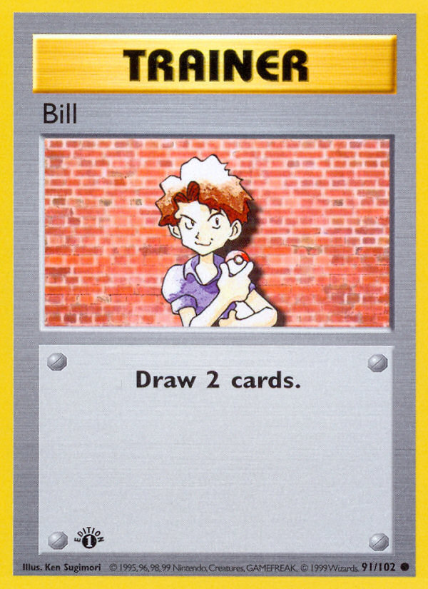 Bill (91/102) (Shadowless) [Base Set 1st Edition] | Good Games Cannington