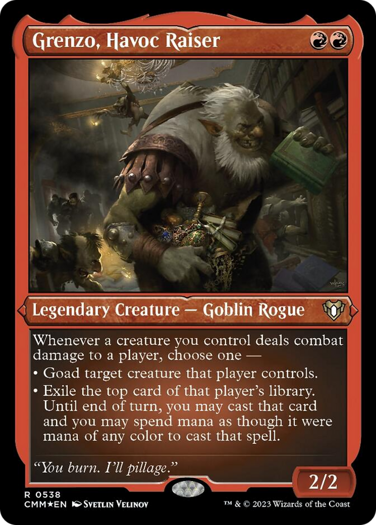 Grenzo, Havoc Raiser (Foil Etched) [Commander Masters] | Good Games Cannington