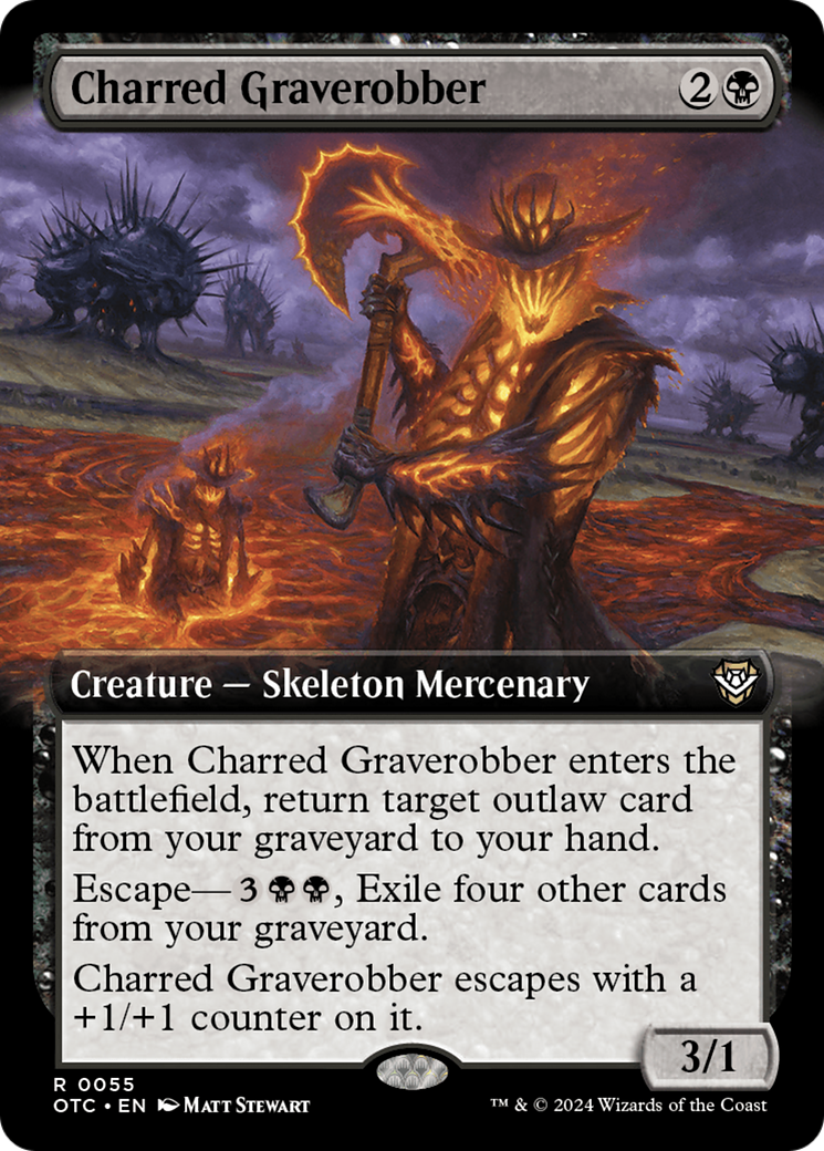 Charred Graverobber (Extended Art) [Outlaws of Thunder Junction Commander] | Good Games Cannington