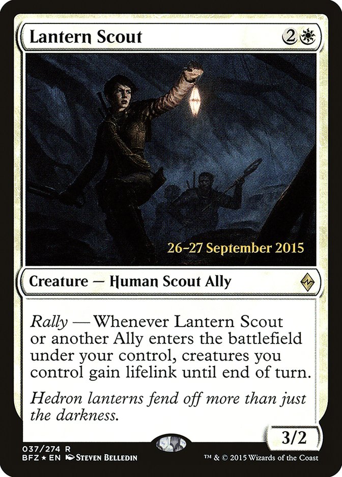 Lantern Scout [Battle for Zendikar Prerelease Promos] | Good Games Cannington
