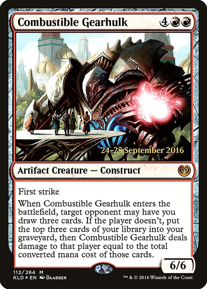 Combustible Gearhulk [Kaladesh Prerelease Promos] | Good Games Cannington