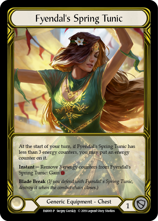 Fyendal's Spring Tunic [FAB001-P] (Promo)  1st Edition Cold Foil - Golden | Good Games Cannington
